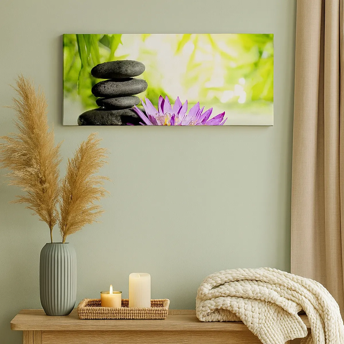 Tablou pe pânză - Într-o colibă de bambus - 30x30 cm