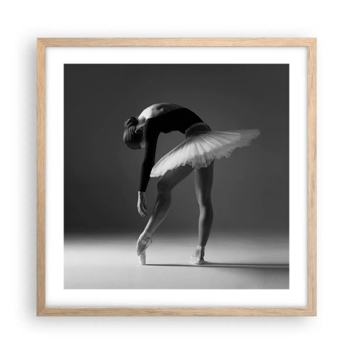 Poster în ramă de stejar deschis - Bella balerina - 50x50 cm