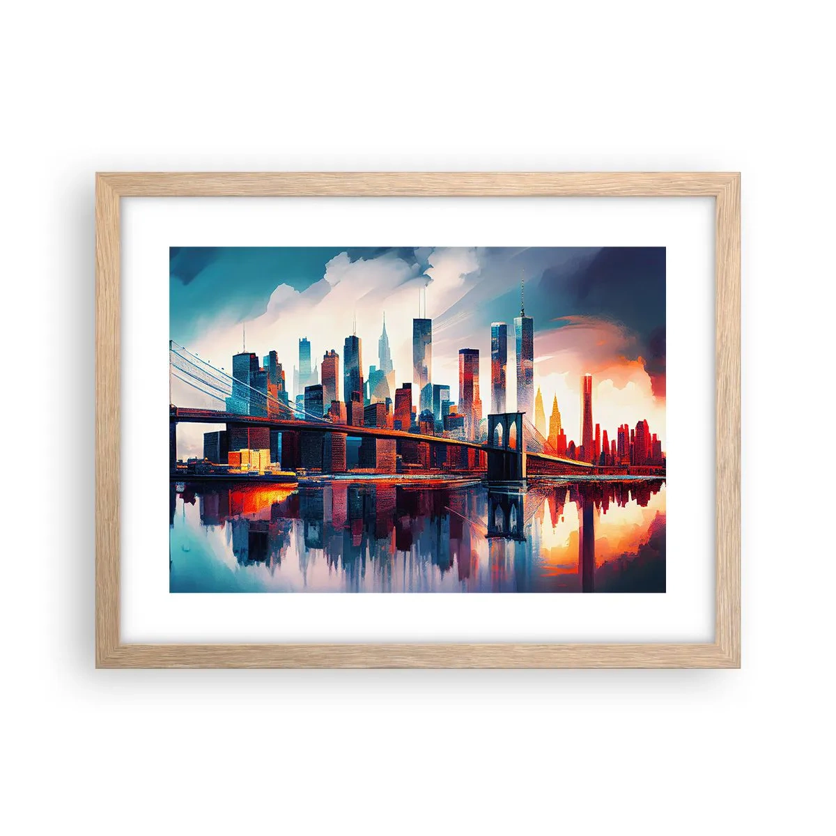 Poster în ramă de stejar deschis - New York fenomenal - 40x30 cm