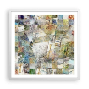 Poster în ramă albă - Remaniere geometrică - 60x60 cm