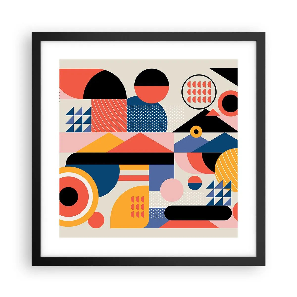 Poster în ramă neagră - Compoziție: joacă-te - 40x40 cm