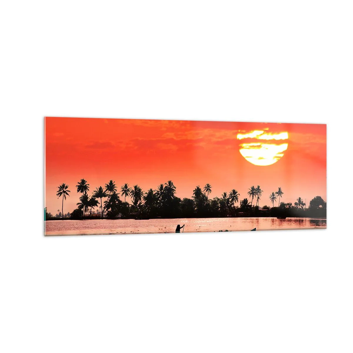 Tablou pe sticlă - Liniștea tropicelor la apus de soare - 140x50 cm