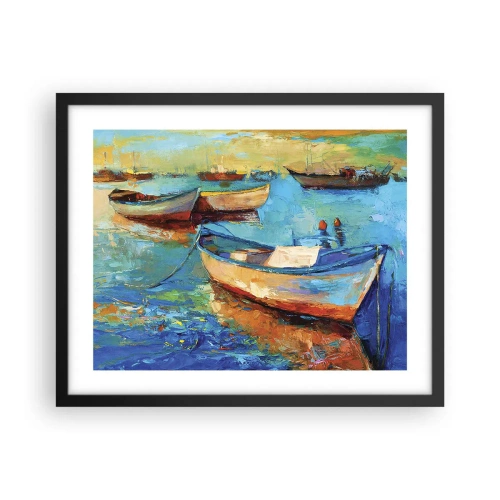 Poster în ramă neagră - Într-un golf de aur - 50x40 cm