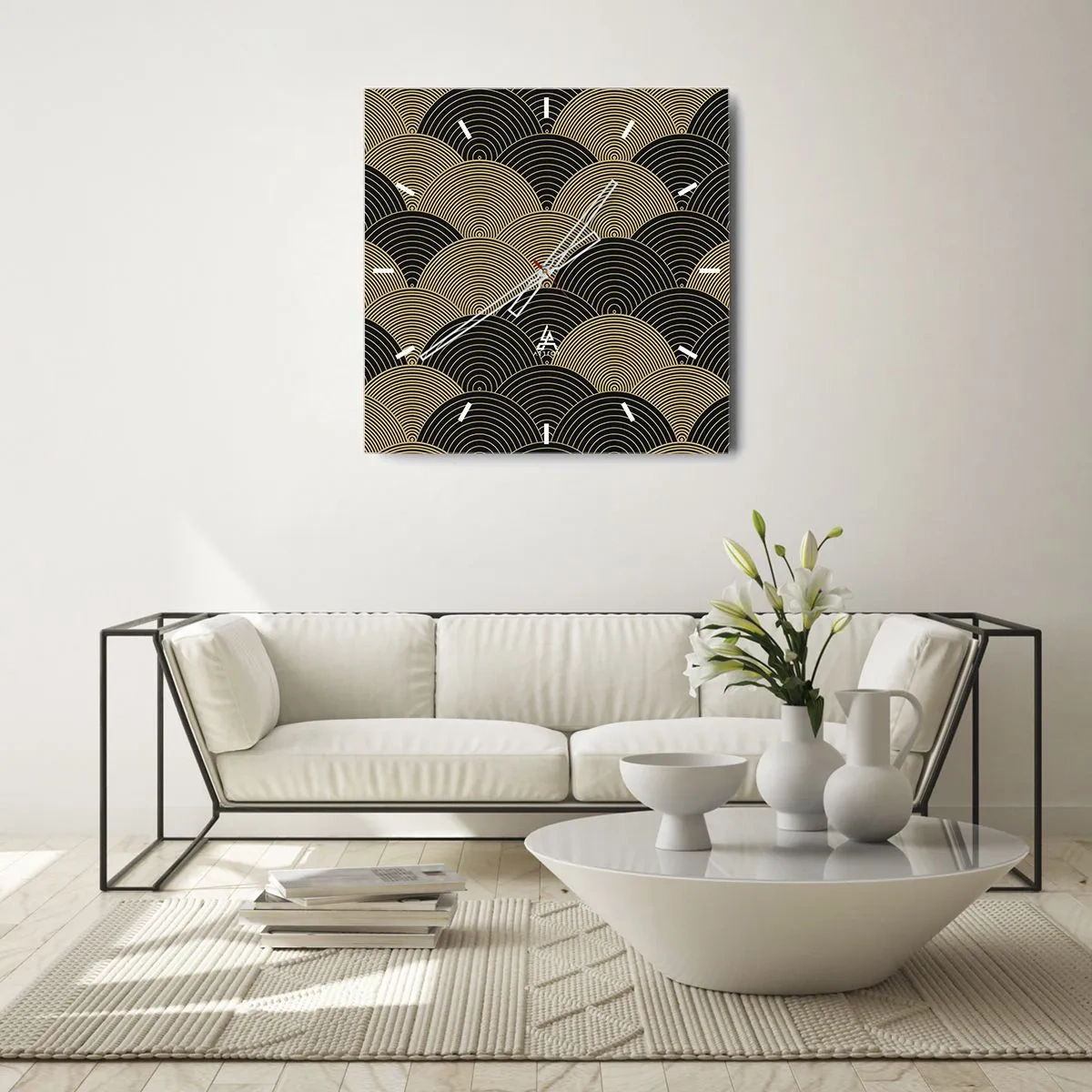 Ceas de perete - Ceas pe sticlă - Unitate în multiplicitate - 40x40 cm