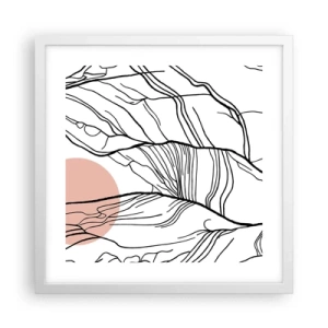 Poster în ramă albă - Într-o rețea de crengi - 40x40 cm