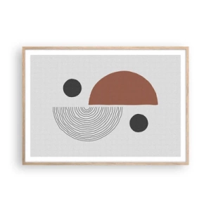 Poster în ramă de stejar deschis - Excelența roții - 100x70 cm