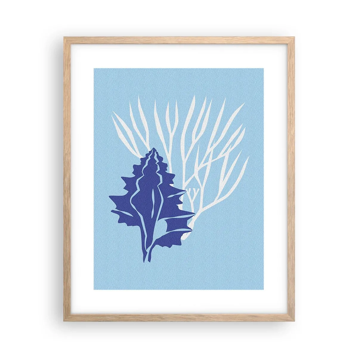 Poster în ramă de stejar deschis - Forme cu frunze - 40x50 cm