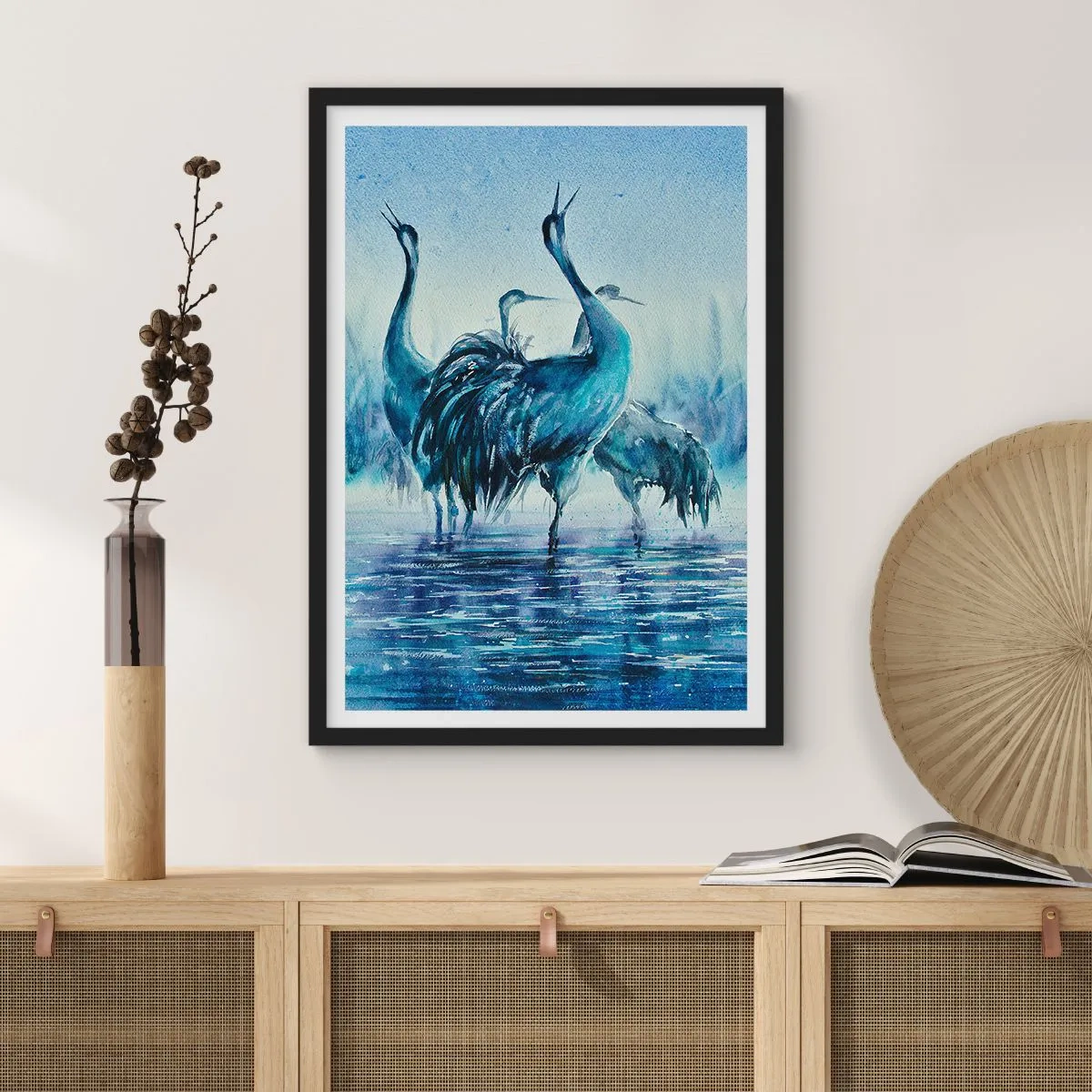 Poster în ramă neagră - Întâlnirea de dimineață - 61x91 cm