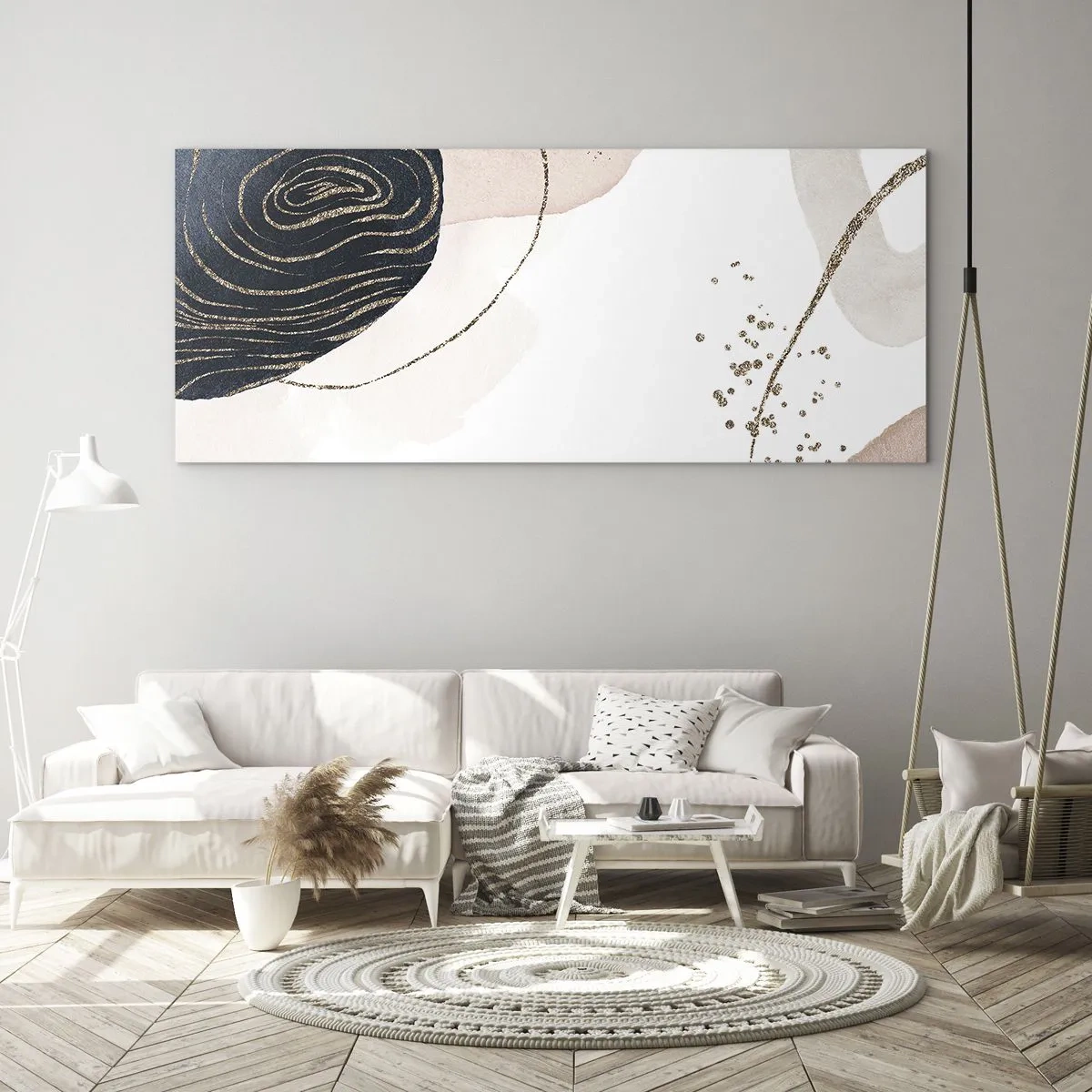 Tablou pe sticlă - Totul curge - 90x30 cm