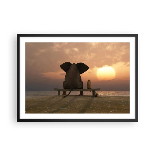 Poster în ramă neagră - Este bine să tăcem împreună - 70x50 cm