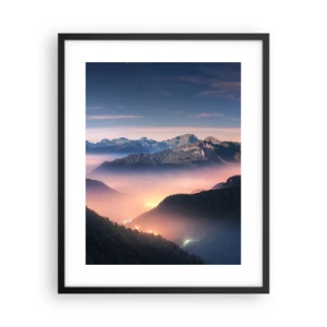 Poster în ramă neagră - Lumină în văi - 40x50 cm