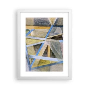 Poster în ramă albă - Drept sau de-a curmezișul? - 30x40 cm