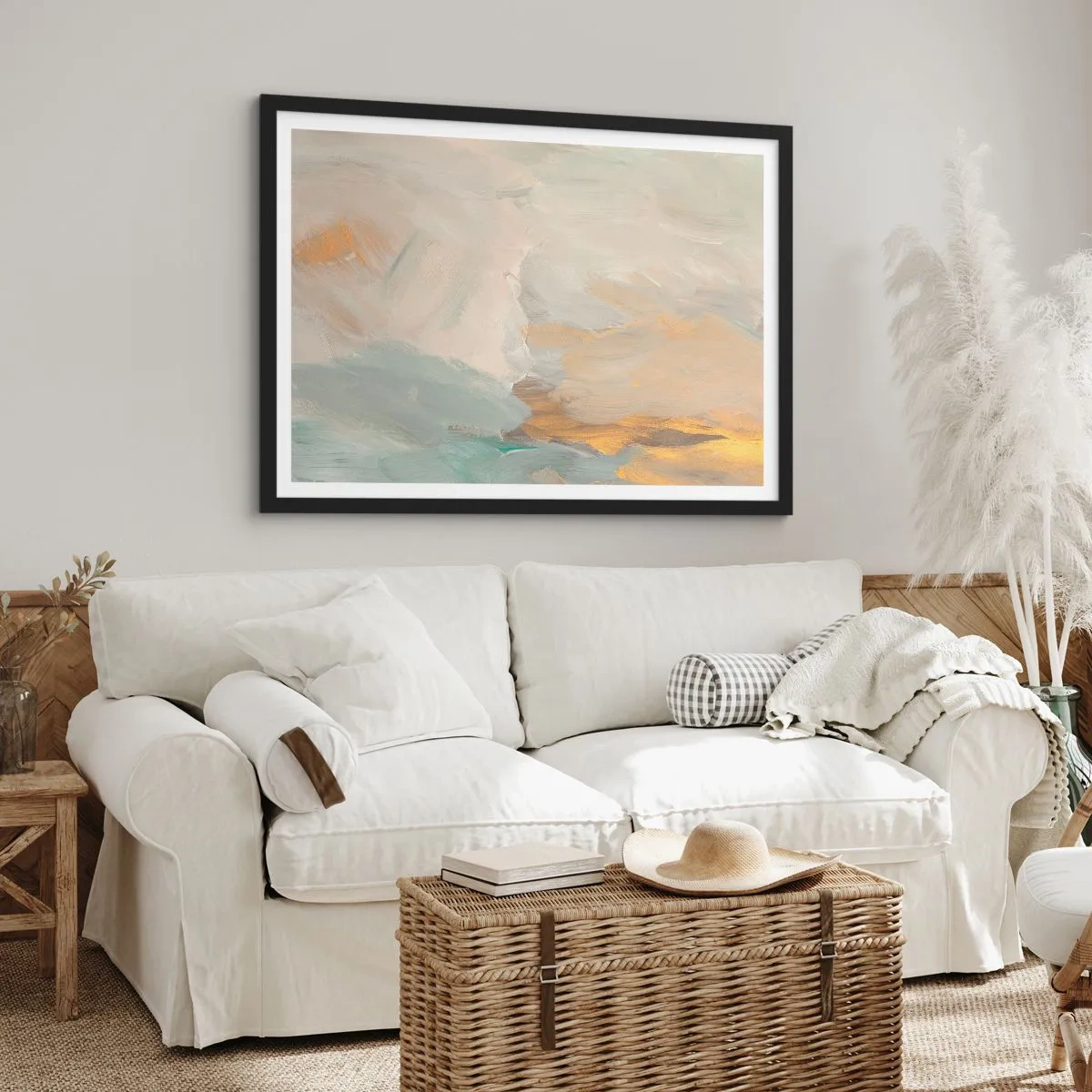 Poster în ramă neagră - Abstracție - lumea blândeții - 100x70 cm