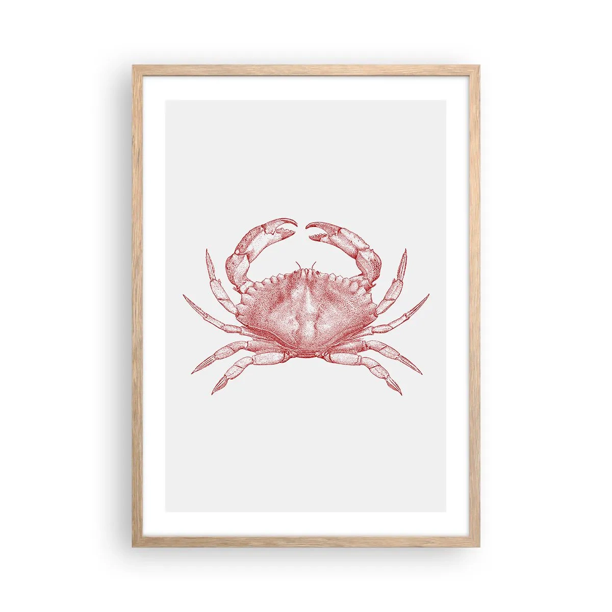 Poster în ramă de stejar deschis - Crab peste crabi - 50x70 cm