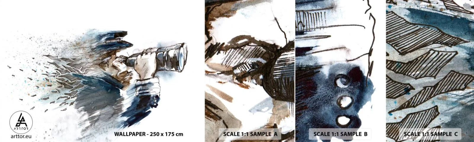 Mostră tapet autocolant Deluxe Sticker - Zece pe scara Beaufort! - Abstracția, Marinar, Căpitan - 100x30 cm