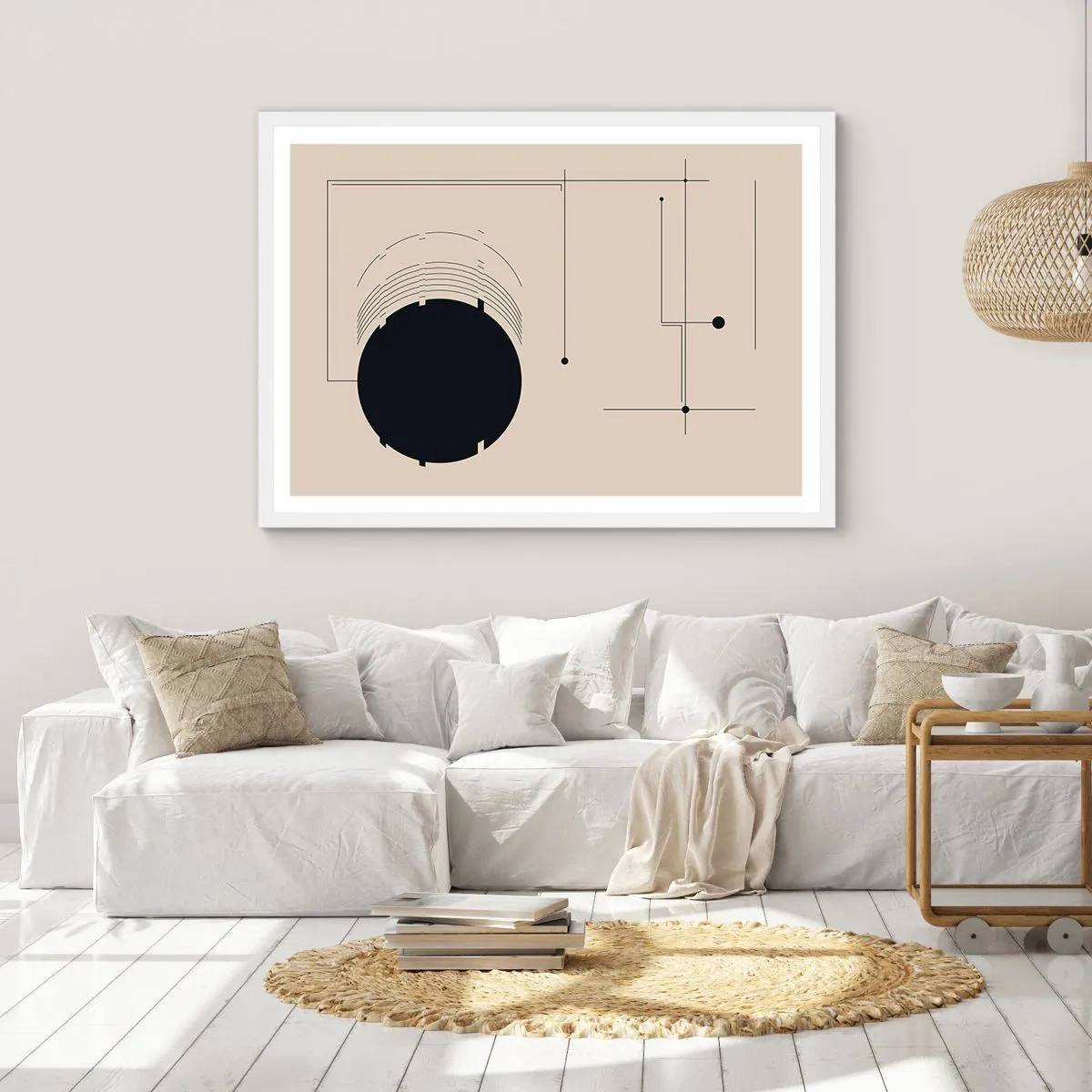 Poster în ramă albă - Compoziție flexibilă și dinamică - 100x70 cm