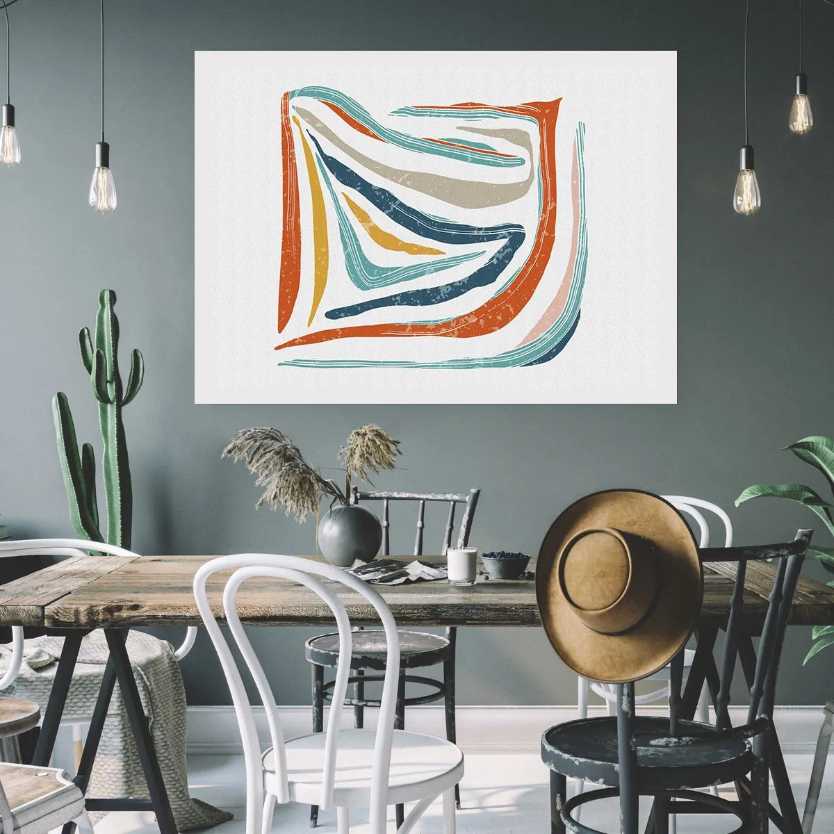 Poster - Abstracție prietenoasă și zâmbitoare - 40x30 cm