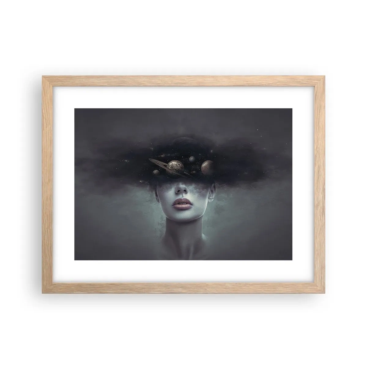 Poster în ramă de stejar deschis - Și planetele o iau razna... - 40x30 cm