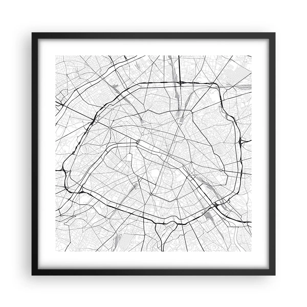 Poster în ramă neagră - Floarea Parisului - 50x50 cm
