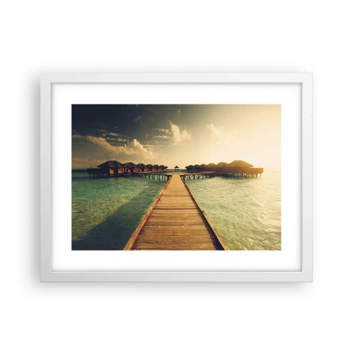 Poster în ramă albă - O invitație caldă - 40x30 cm