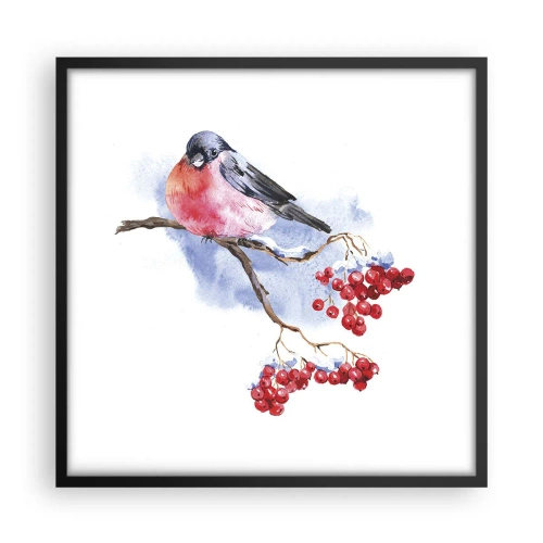 Poster în ramă neagră - Iarna în culori - 50x50 cm