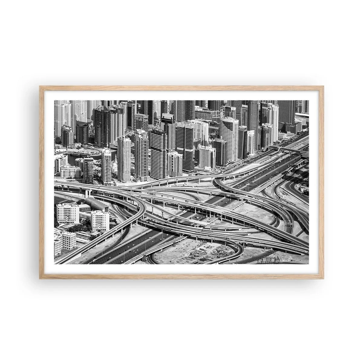 Poster în ramă de stejar deschis - Dubai - orașul imposibil - 91x61 cm