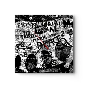 Ceas de perete - Ceas pe sticlă - Lumea bogată a străzii - 40x40 cm