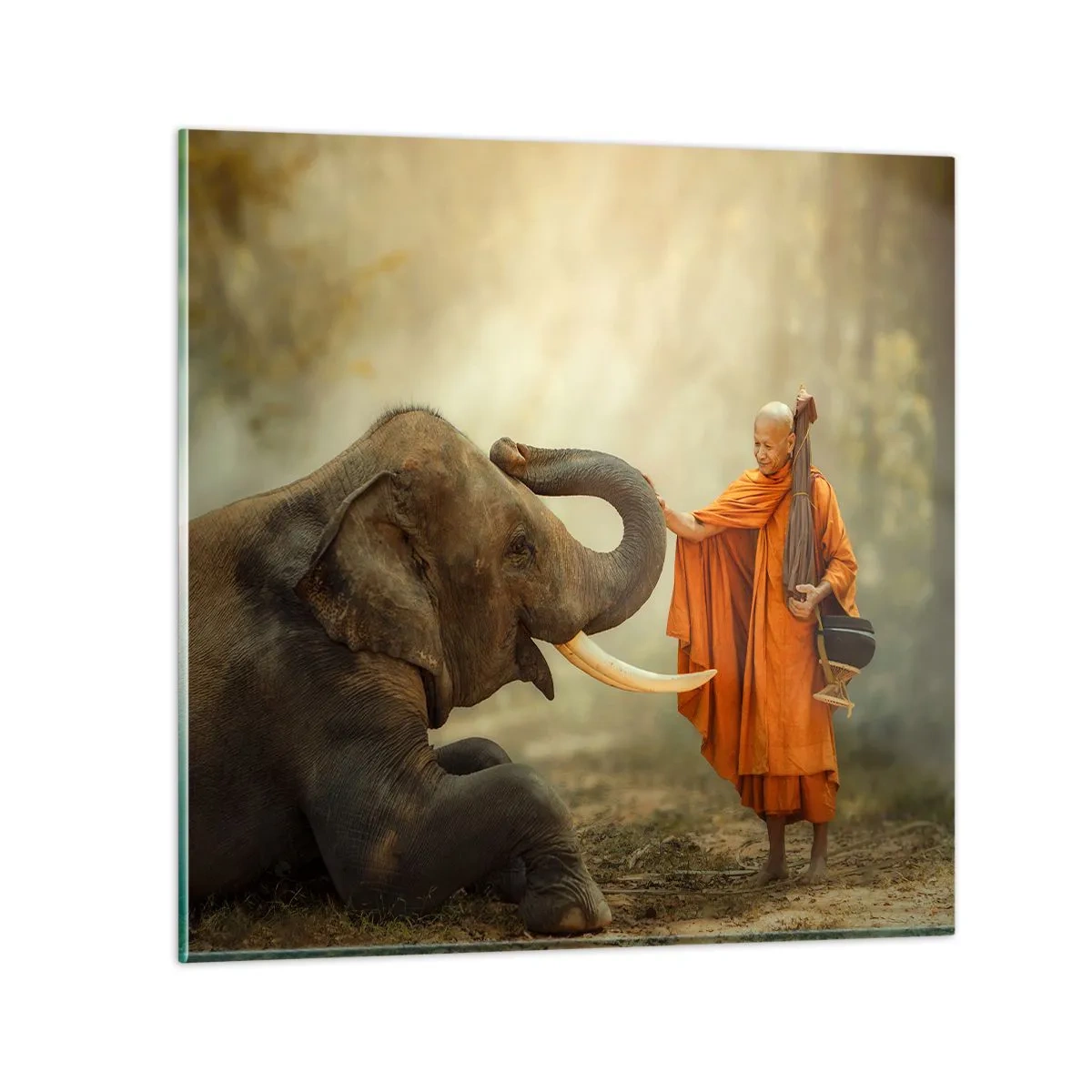 Tablou pe sticlă - Întâlnire în călătorie - 60x60 cm