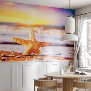 Tapet Premium Canvas - Cadou maritim - Stea de mare, plajă, Ocean - 500x350 cm