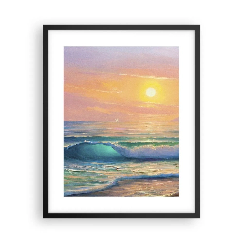 Poster în ramă neagră - Cântecul turcoaz al valurilor - 40x50 cm