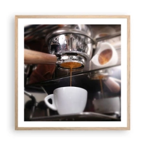 Poster în ramă de stejar deschis - Cel mai bun moment al zilei - 60x60 cm