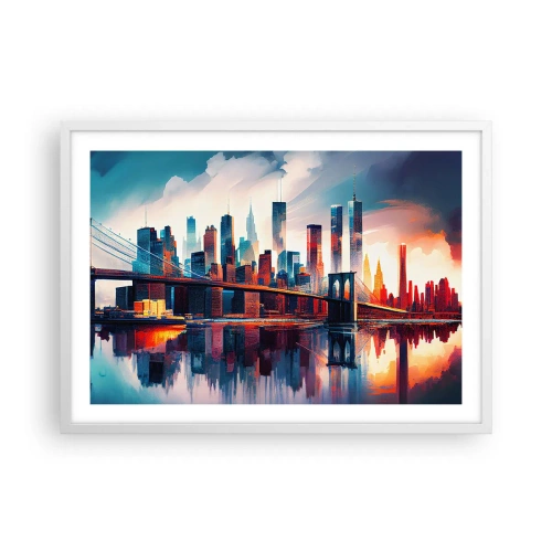 Poster în ramă albă - New York fenomenal - 70x50 cm