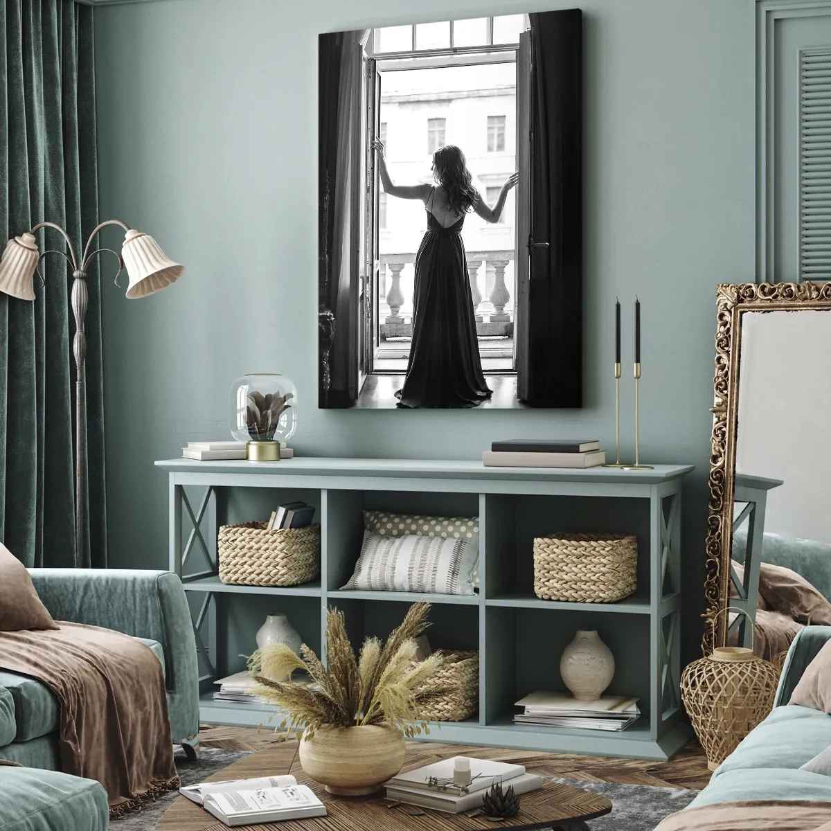 Tablou pe pânză Canvas - Splendoare alb-negru - 80x120 cm