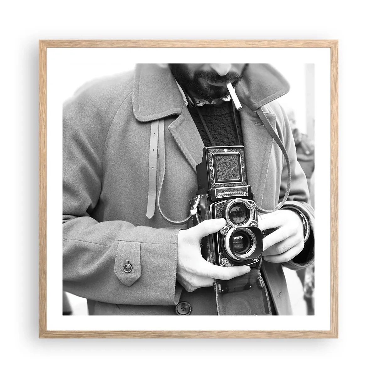 Poster în ramă de stejar deschis - În stilul retro - 60x60 cm