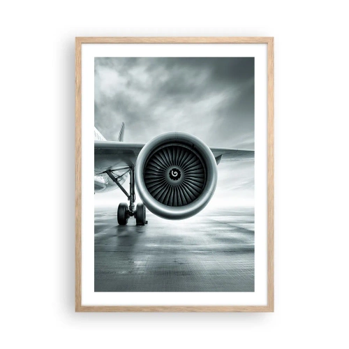 Poster în ramă de stejar deschis - Ce putere! - 50x70 cm