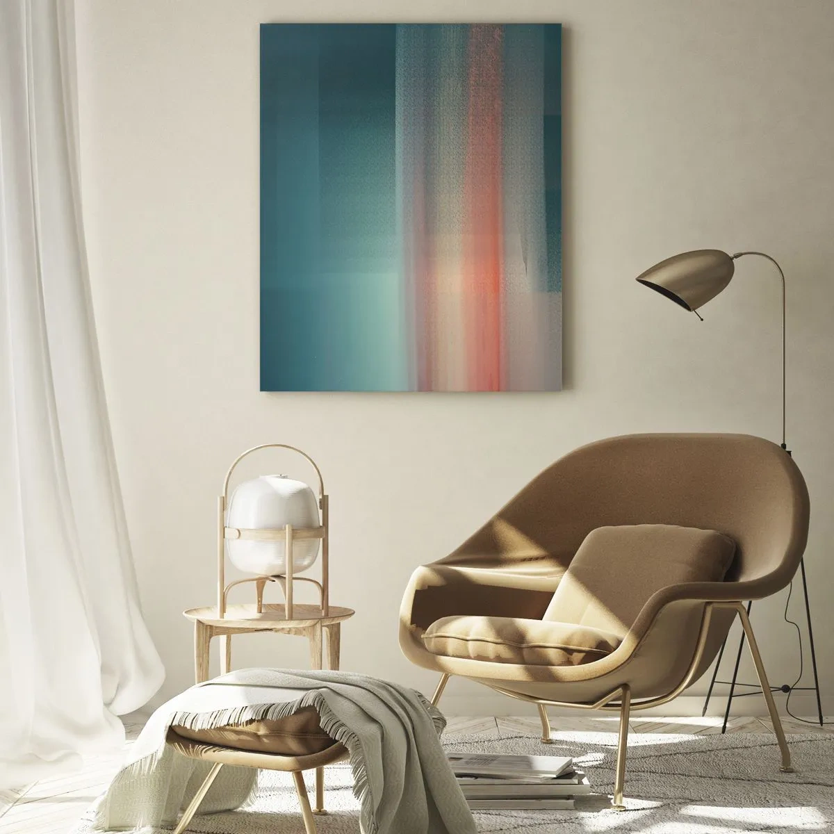 Tablou pe sticlă - Abstracție: unde de lumină - 50x70 cm
