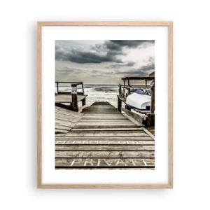 Poster în ramă de stejar deschis - Plaja din nord - 40x50 cm