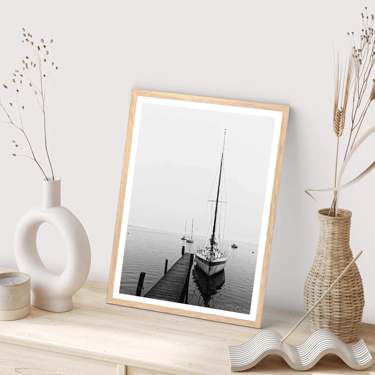 Poster în ramă de stejar deschis - Gata de plecare - 70x100 cm