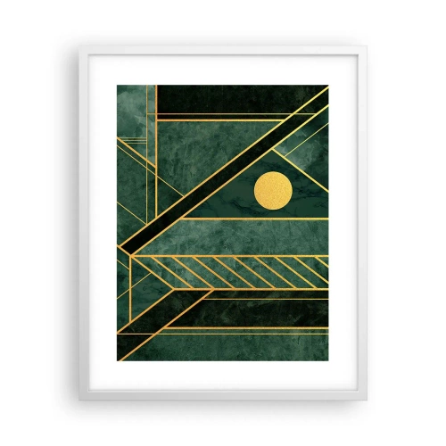 Poster în ramă albă - Dinamica aurului și a azurului - 40x50 cm