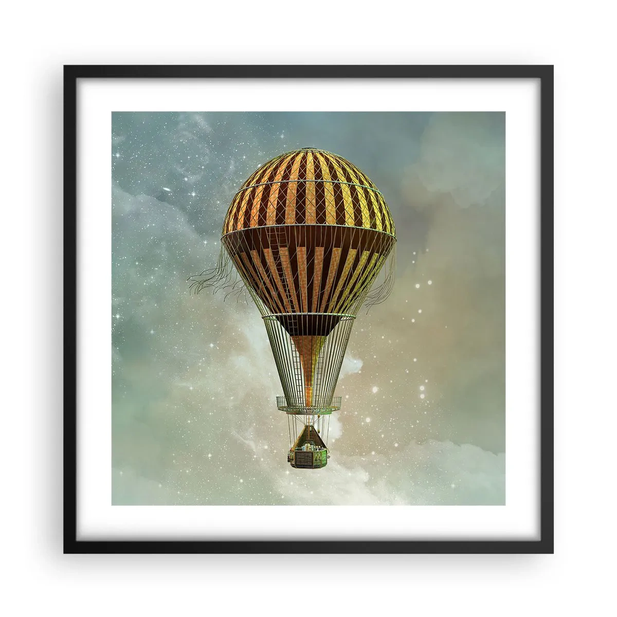 Poster în ramă neagră - Zboruri de pionierat - 50x50 cm