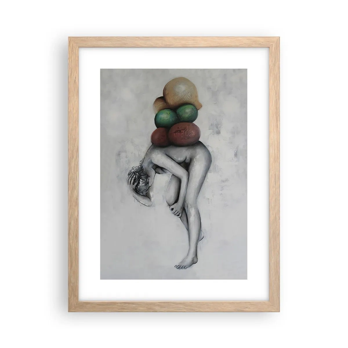 Poster în ramă de stejar deschis - Povara vieții - 30x40 cm