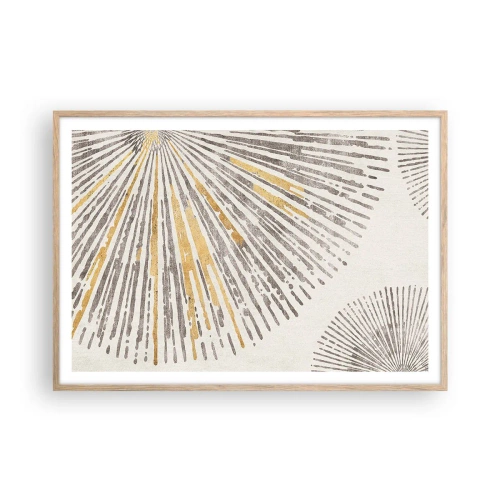 Poster în ramă de stejar deschis - Frumusețea razei - 100x70 cm