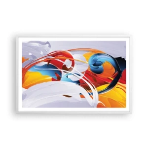 Poster în ramă albă - Dansul elementelor - 91x61 cm