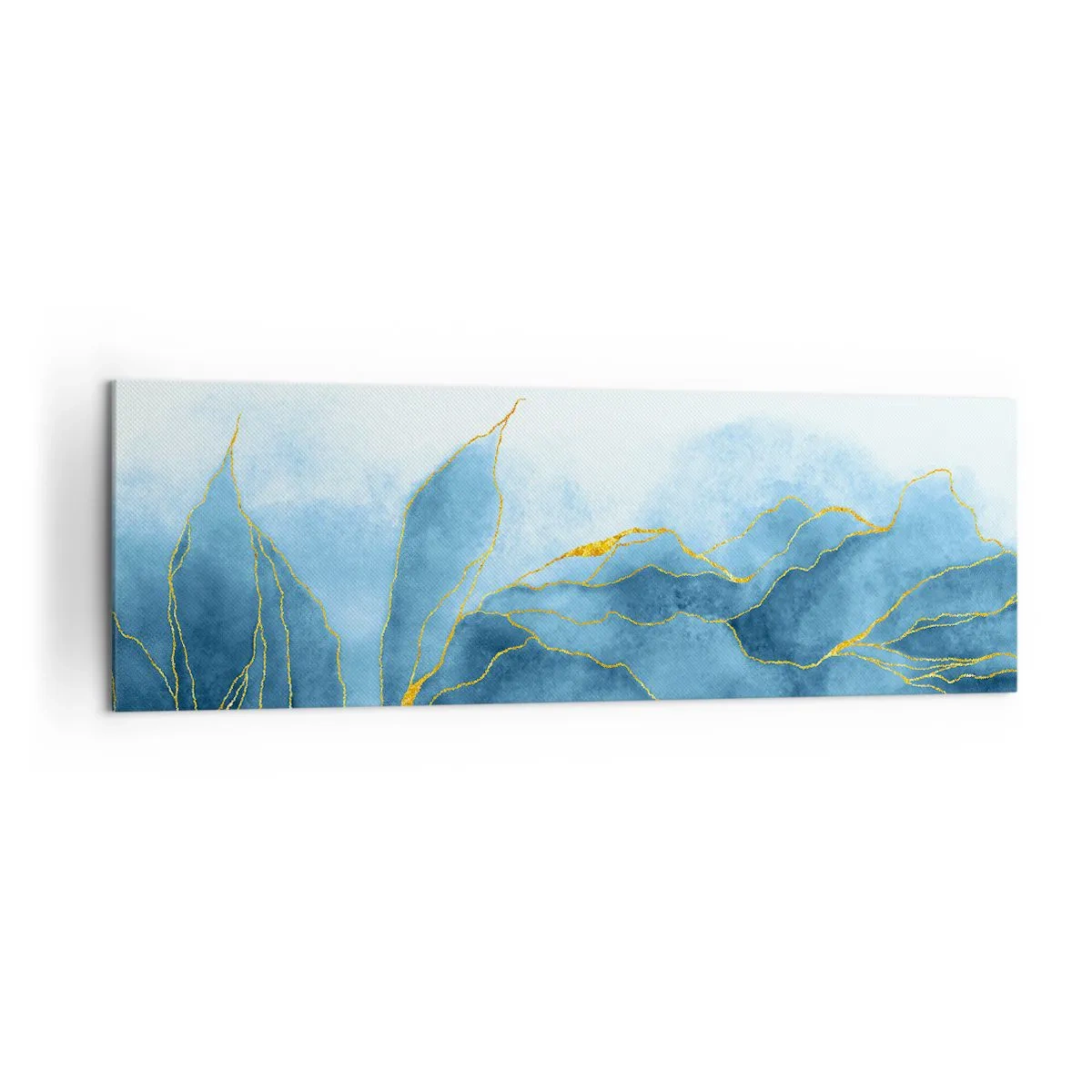 Tablou pe pânză - Albastru în aur - 160x50 cm
