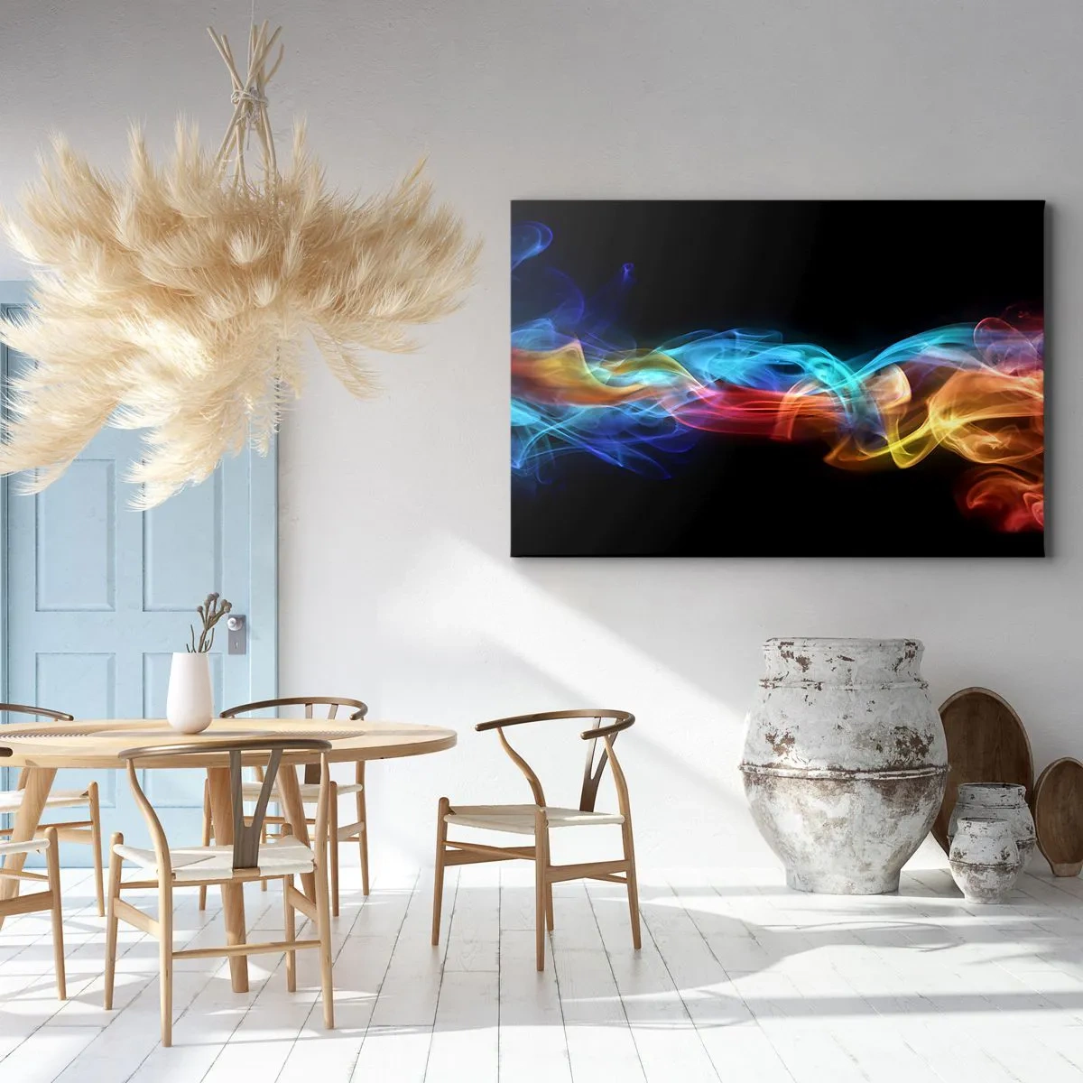 Tablou pe pânză - Dansul curcubeului în brumă - 70x50 cm