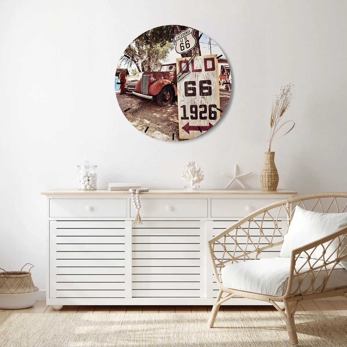 Ceas de perete - Ceas pe sticlă - O legendă provincială americană - 30x30 cm