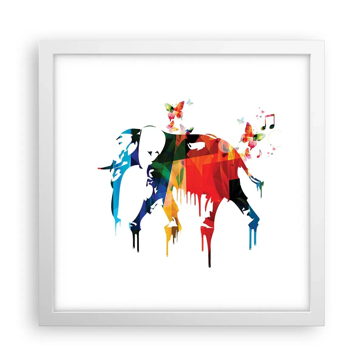 Poster în ramă albă - Toată lumea poate dansa - 30x30 cm