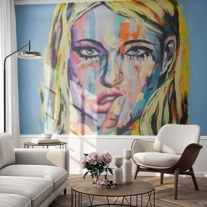 Tapet Premium Sand - Privește-o drept în ochi - Femeie, Portretul unei femei, Fată - 500x350 cm