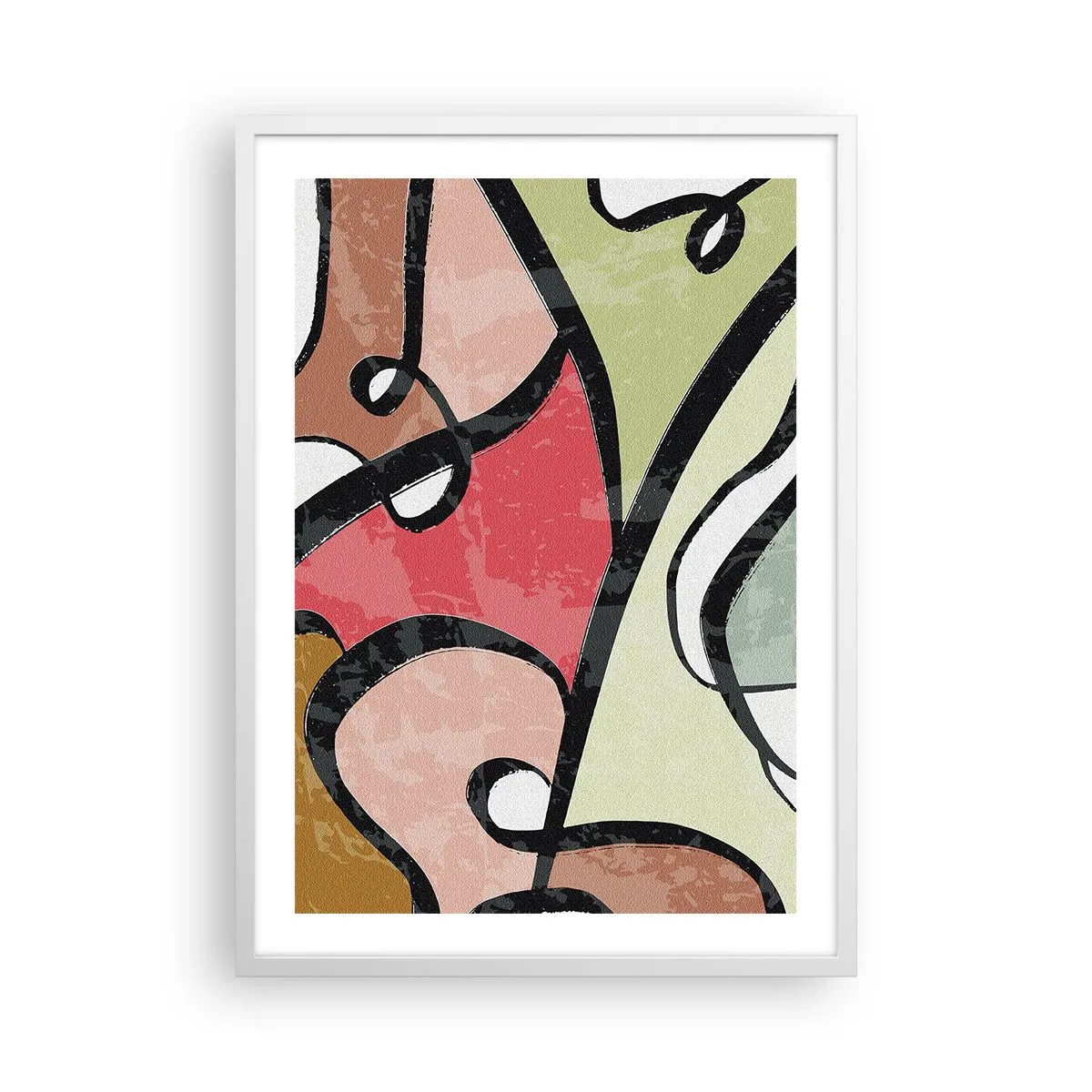 Poster în ramă albă - Piruetă printre culori - 50x70 cm