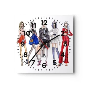 Ceas de perete - Ceas pe sticlă - Every week Fashion Week - 40x40 cm
